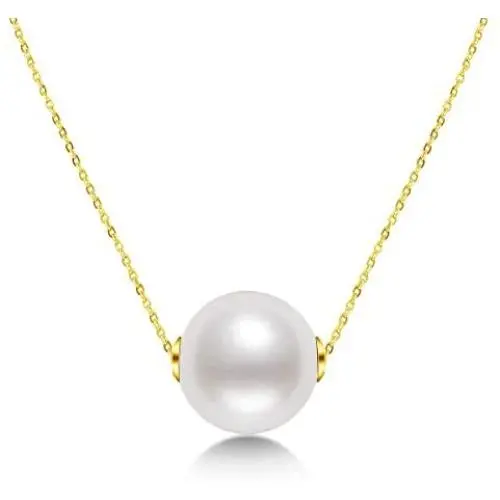 18K Gold White Pearl Pendant Necklace 9.5-10mm Freshwater Cultured Single Pearl Necklace Gifts for Women Wife Mom Girls Valentines Day - White Gold/Yellow Gold 18K Gold White Pearl Pendant Necklace 9.5-10mm Freshwater Cultured Single Pearl Necklace Gifts for Women Wife Mom Girls Valentines Day - White Gold/Yellow Gold