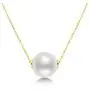 18K Gold White Pearl Pendant Necklace 9.5-10mm Freshwater Cultured Single Pearl Necklace Gifts for Women Wife Mom Girls Valentines Day - White Gold/Yellow Gold 18K Gold White Pearl Pendant Necklace 9.5-10mm Freshwater Cultured Single Pearl Necklace Gifts for Women Wife Mom Girls Valentines Day - White Gold/Yellow Gold
