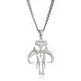 Star Wars Jewelry Mandalorian Cut Out 925 Sterling Silver Mens Pendant Necklace
