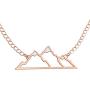 Happy Kisses Mountain Necklace for Women with Snow Top – Pendant Gift for Skiers, Hikers, Campers, Climbers and Nature Lovers – Silver, Rose Gold & Gold