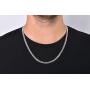 NYC Sterling Mens 5mm Solid Sterling Silver .925 Curb Link Chain Necklace, Made in Italy