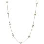 Sterling Silver Chain Station Illusion Necklace Made with Swarovski Crystal Simulated Pearls