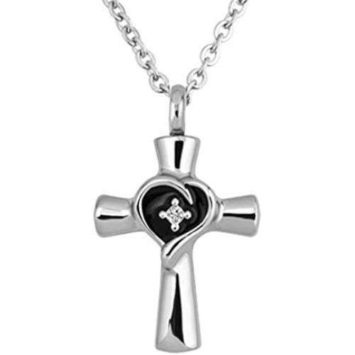 Jesse Ortega Cross Cremation Jewelry Urn Necklace of Ashes Keepsake Memorial Pendant Necklace
