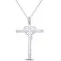 Jewel Zone US White Natural Diamond Cross Heart Pendant in 10K Solid Gold (1/20 cttw) Jewel Zone US White Natural Diamond Cross Heart Pendant in 10K Solid Gold (1/20 cttw)