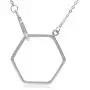 Silvershake 925 Sterling Silver Hexagon Geometric Minimalist Pendant with 16 to 18 Inch Chain Necklace Silvershake 925 Sterling Silver Hexagon Geometric Minimalist Pendant with 16 to 18 Inch Chain Necklace
