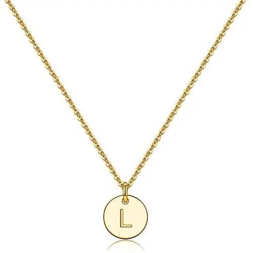 Disc Initial Necklaces for Women Girls, 14K Gold Filled Round Disc Double Side Engraved Hammered Initial Necklace Adjustable Personalized Alphabet Letter Pendant for Women Girls Jewelry Gifts Disc Initial Necklaces for Women Girls, 14K Gold Filled Round Disc Double Side Engraved Hammered Initial Necklace Adjustable Personalized Alphabet Letter Pendant for Women Girls Jewelry Gifts