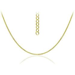 Michael Zweig 925 Sterling Silver Necklace for Women - Necklace Box Chain Sterling Silver | Adjustable Length 15-22 in, 1.0 mm Thickness with Spring Ring, Italy Tag