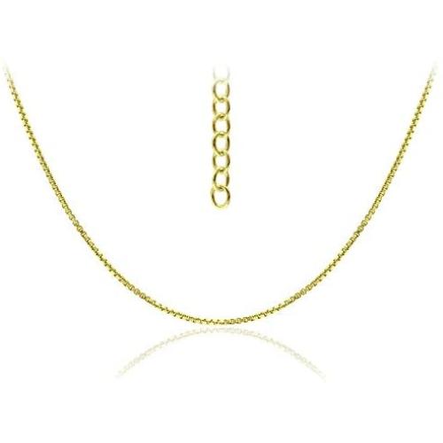 Michael Zweig 925 Sterling Silver Necklace for Women - Necklace Box Chain Sterling Silver | Adjustable Length 15-22 in, 1.0 mm Thickness with Spring Ring, Italy Tag