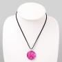 SUVANI Hand Blown & Hand Painted Glass Fuchsia Pink Seashell Necklace or Dangle Earrings