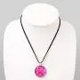 SUVANI Hand Blown & Hand Painted Glass Fuchsia Pink Seashell Necklace or Dangle Earrings