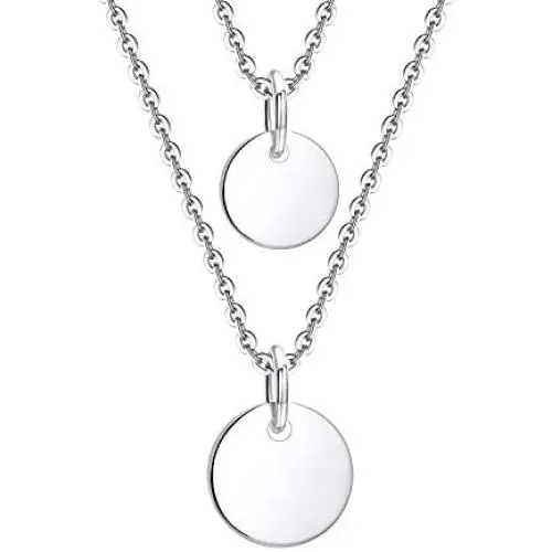 JO WISDOM Choker Layered Y Necklaces,925 Sterling Silver Choker Layered Coin Pendant Necklace,Jewelry for Women