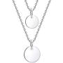 JO WISDOM Choker Layered Y Necklaces,925 Sterling Silver Choker Layered Coin Pendant Necklace,Jewelry for Women