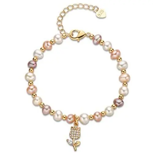 Freshwater Pearl Bracelets Multicolor Cultured Pearl 14K Gold Filled Bracelet with Adjustable Chain Jewelry Gift for Women Wife Girls Mother Freshwater Pearl Bracelets Multicolor Cultured Pearl 14K Gold Filled Bracelet with Adjustable Chain Jewelry Gift for Women Wife Girls Mother