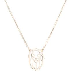 QIAN0813 Geometric Origami Lion Pendant Necklace Hollow Animal Hypoallergenic Jewelry for Women Men