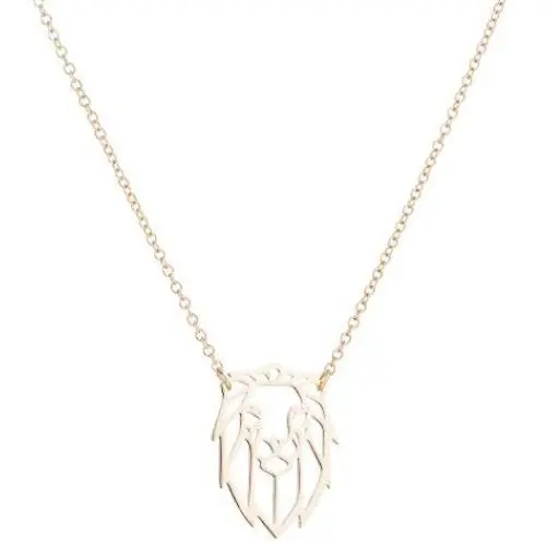 QIAN0813 Geometric Origami Lion Pendant Necklace Hollow Animal Hypoallergenic Jewelry for Women Men QIAN0813 Geometric Origami Lion Pendant Necklace Hollow Animal Hypoallergenic Jewelry for Women Men