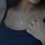 Lightning Bolt Necklace, Pendant Charm, Dainty Chain, 16-18''