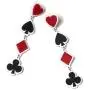 Unique Funny Playing Cards Pattern Dangle Drop Earring Personality Asymmetric Acrylic Spades Hearts Plum Poker Earrings for Women Girls Gift Statement Nightclub Party Jewelry