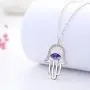 ELEGANZIA Evil Eye Necklace Sterling Silver - Hamsa Hand Necklace for Women Pendant with Chain Jewelry Cubic Zirconia for Mom Girls Birthday Anniversary