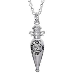 HARRY POTTER Silver Plated Felix Felicis Potion in The Bottle Pendant Necklace, 18” Chain