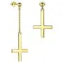 Inverted Cross Earrings Solid 925 Sterling Silver Gold Plated Women Men Unisex Upside-Down Cross Dangle Earrings Stud Satanic Statement Earrings Best Birthday