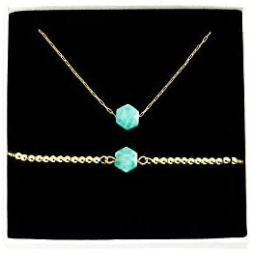 IUNIQUEEN Dainty Necklace Bracelet Set Jewelry for Women 18K Genuine Gold Plated Stainless Steel Chain Bead Jewelry Sets