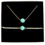 IUNIQUEEN Dainty Necklace Bracelet Set Jewelry for Women 18K Genuine Gold Plated Stainless Steel Chain Bead Jewelry Sets