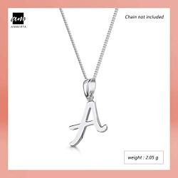 Amberta 925 Sterling Silver Alphabet Letter Pendant - Personalized Charm for Women - Stackable Symbol - Various Styles