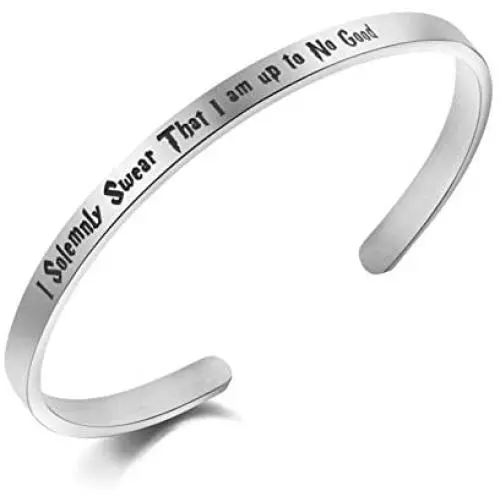 Awegift I Solemnly Swear That I Am Up to No Good Mischief Managed Inspired Script Bracelet Friendship Jewelry Gift Awegift I Solemnly Swear That I Am Up to No Good Mischief Managed Inspired Script Bracelet Friendship Jewelry Gift