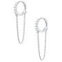Huggie Tassel Chain Drop Dangle Small Hoop Earrings for Women Girls Men 925 Sterling Silver CZ Helix Sleeper Cartilage Daith Piercing Cuff Minimalist Fashion Personalized Punk Jewelry