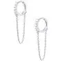 Huggie Tassel Chain Drop Dangle Small Hoop Earrings for Women Girls Men 925 Sterling Silver CZ Helix Sleeper Cartilage Daith Piercing Cuff Minimalist Fashion Personalized Punk Jewelry