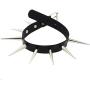 FM FM42 Unisex Simulated Leather PU Punk Rock Gothic Black-Tone/Silver-Tone Very Long 5.5cm(2.16'') Spikes Rivets Choker Collar Necklace (16 Colors)