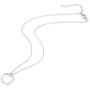 Sterling Silver Hammered Open Circle Moon Pendant 16.53'' with 2.75'' extension
