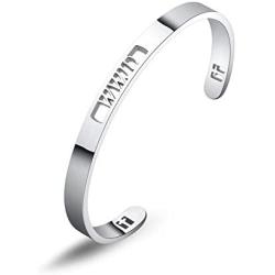 WUSUANED Religious Jewelry Christian Bracelet Faith WWJD Cross Cuff Bracelet Baptism Gift for Women