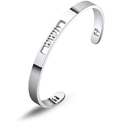 WUSUANED Religious Jewelry Christian Bracelet Faith WWJD Cross Cuff Bracelet Baptism Gift for Women