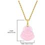 Laughing Buddha Light Pink Jade Pendant Necklace Rope Chain Genuine Certified Grade A Jadeite Jade Hand Crafted, Pink Jade Necklace, 14k Gold Finish Laughing Jade Buddha Necklace, Pink Jade Medallion, Mens Jewelry, Buddha Chain, Buddha Necklace