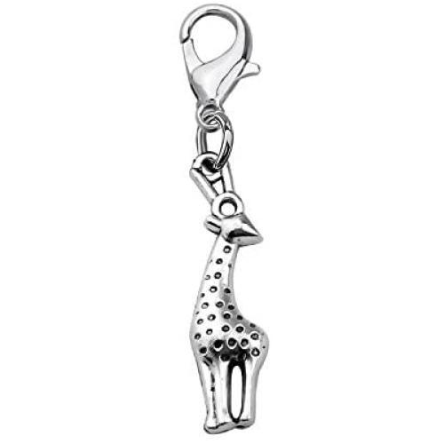 AKTAP Giraffes Gifts Giraffe Zipper Pull Charm with Lobster Clasp Animal Lovers Jewelry Giraffes Lover Gift for Women Man