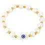 evil eye pearl bracelet for girl women, white bracelets pearl jewelry, Hand of Fatima Natural pearl stretch Handmade Turkish blue eyes bracelet evil eye pearl bracelet for girl women, white bracelets pearl jewelry, Hand of Fatima Natural pearl stretch Handmade Turkish blue eyes bracelet
