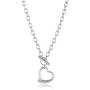 ELYA Stainless Steel Cable Chain Open Heart Toggle Necklace - 18 Inches