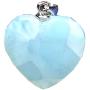 Larimar Pendant, Heart Natural Blue Larimar Stone Jewelry For Woman Man Dominica Crystal 17x4mm BeadsSilver Sterling Water Pattern Gemstone AAAAA