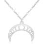 SENFAI Moon Phases Pendant Necklace Celestial Jewelry Boho Style Horn Gift for Her Best Friend