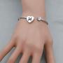 Zodiac Sign Cuff Bracelet with Birthstone Heart Charm Zodiac Sign Jewelry for Women Girls