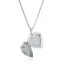 Sterling Silver Engraved Flowers Heart Locket Necklace, 18'' Sterling Silver Engraved Flowers Heart Locket Necklace, 18''