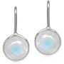 Silvershake 10mm Natural Moonstone White Gold Plated 925 Sterling Silver Leverback Earrings