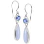 Silpada Paradise Found Natural Blue Lace Agate and Quartz Drop Earrings in Sterling Silver