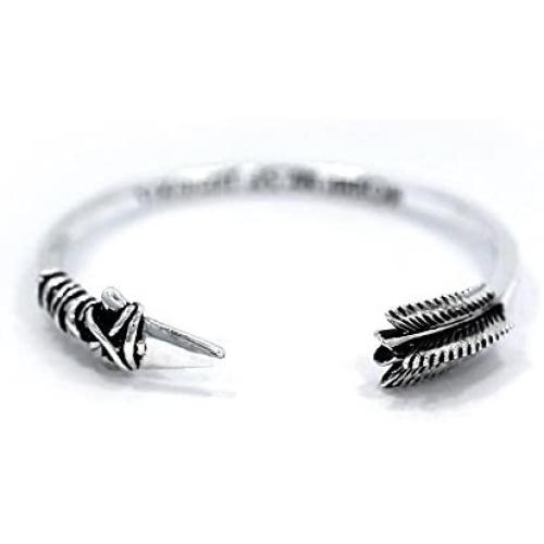 HAN CHOLO Arrow Bangle Bracelet Silver Adjustable One Size