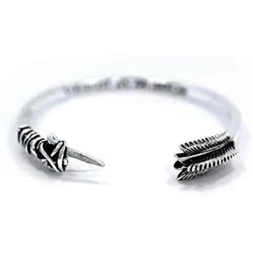 HAN CHOLO Arrow Bangle Bracelet Silver Adjustable One Size HAN CHOLO Arrow Bangle Bracelet Silver Adjustable One Size