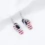 KEYCHIN God Bless America Patriotic Independence Day Earrings Patriotic 4th of July Gift American Sign Earrings Asymmetric Pattern Patriotic Jewelry for Women