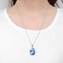 Konpicca Blue Sky Cloud Resin Necklace Transparent Resin Round Ball Teardrop Moon Pendant Necklace for Women Girls Adjustable