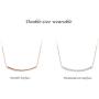 FANCIME 18K Solid Real Rose Gold Smile Necklace Diamond-cut Bar Pendant Necklace Fine Jewelry Gift for Women Girls 16+2 inch Extender