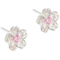 925 Sterling Silver Plated Color Flower Stud Earrings for Women Teen Girls